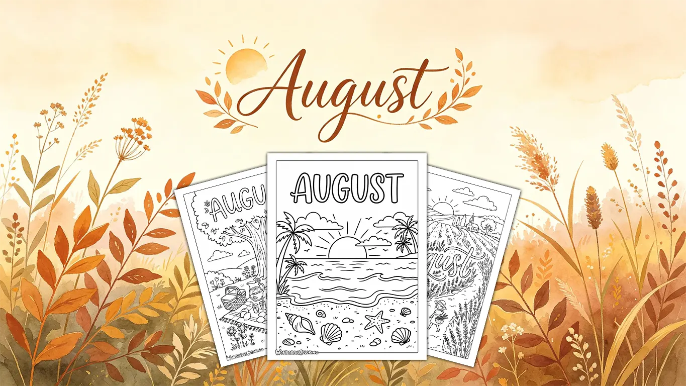 August Coloring Pages