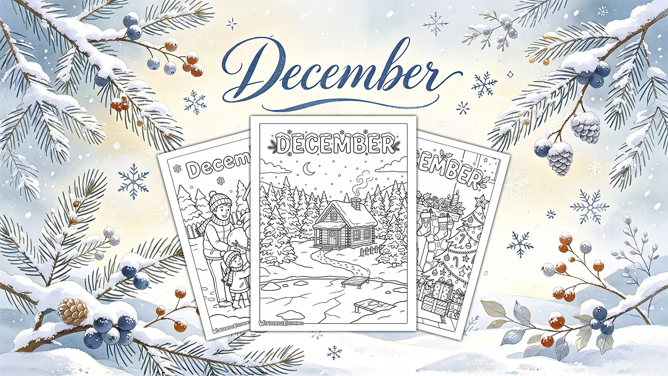 December Coloring Pages (26 Free Printable PDFs) - Wonderful Coloring