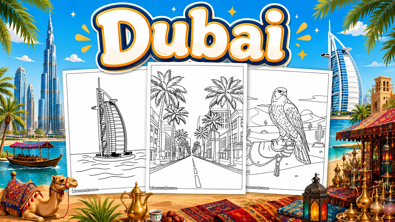 Dubai Coloring Pages