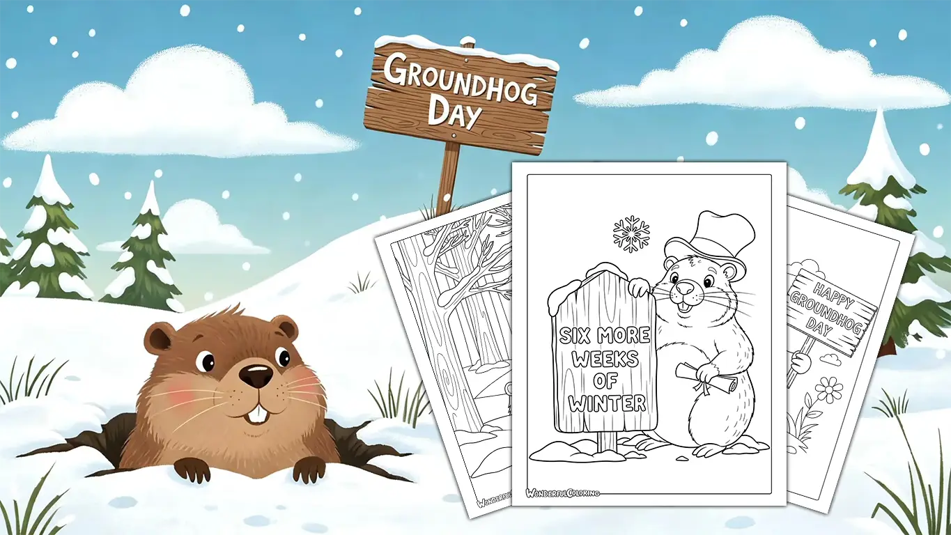 Groundhog Day Coloring pages