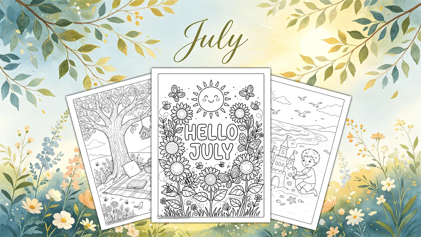 July Coloring Pages