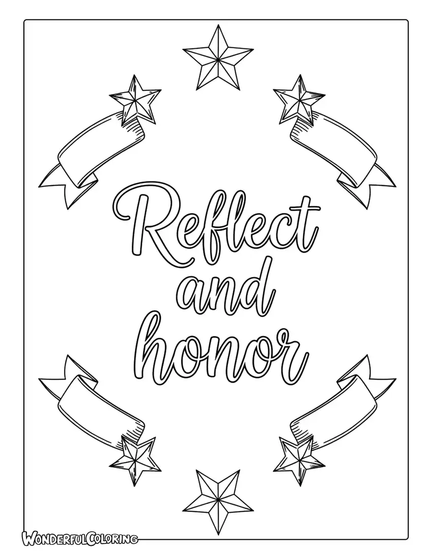 Reflect and Honor Symmetry Doodle Coloring Page