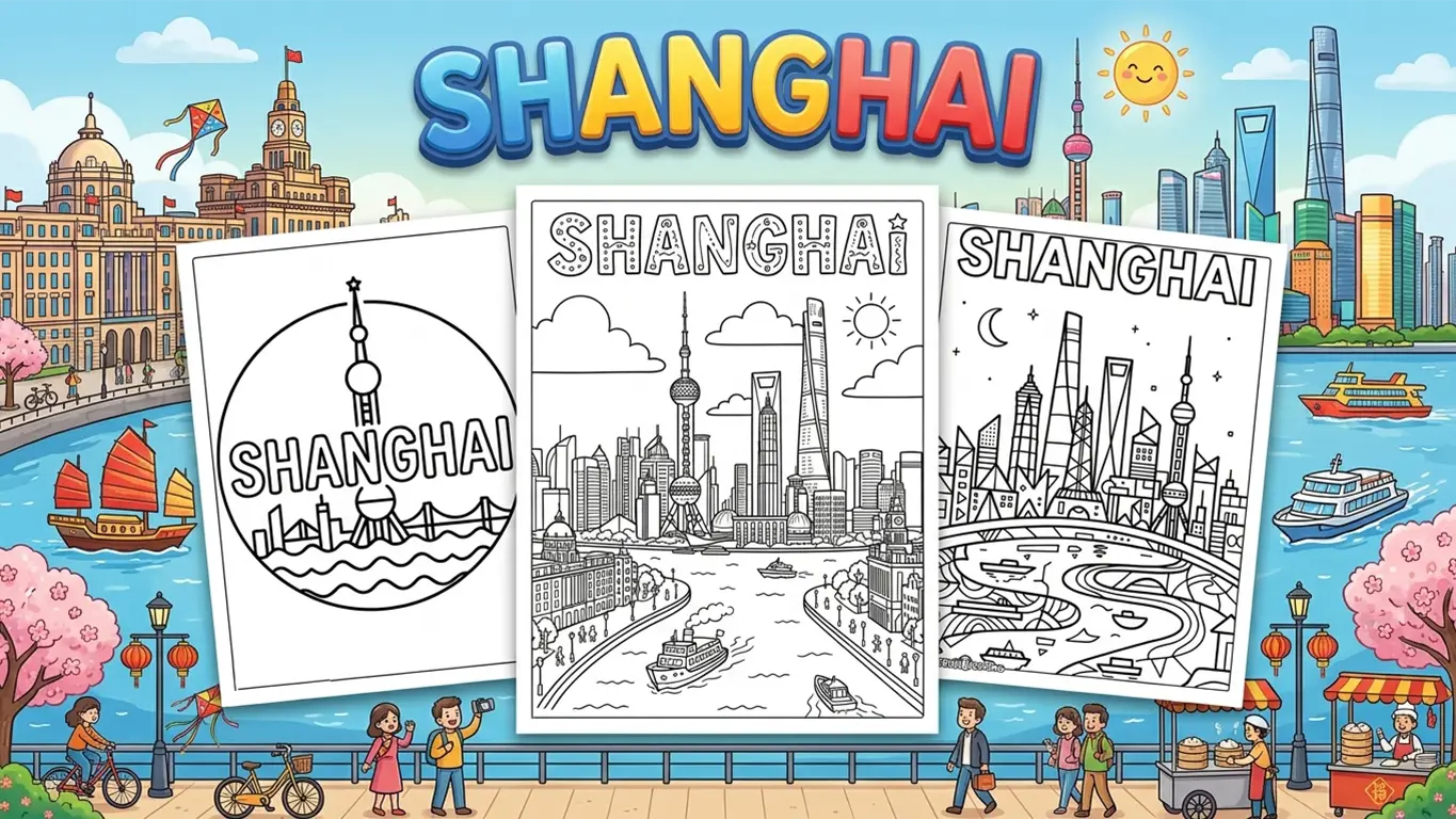 Shanghai Coloring Pages