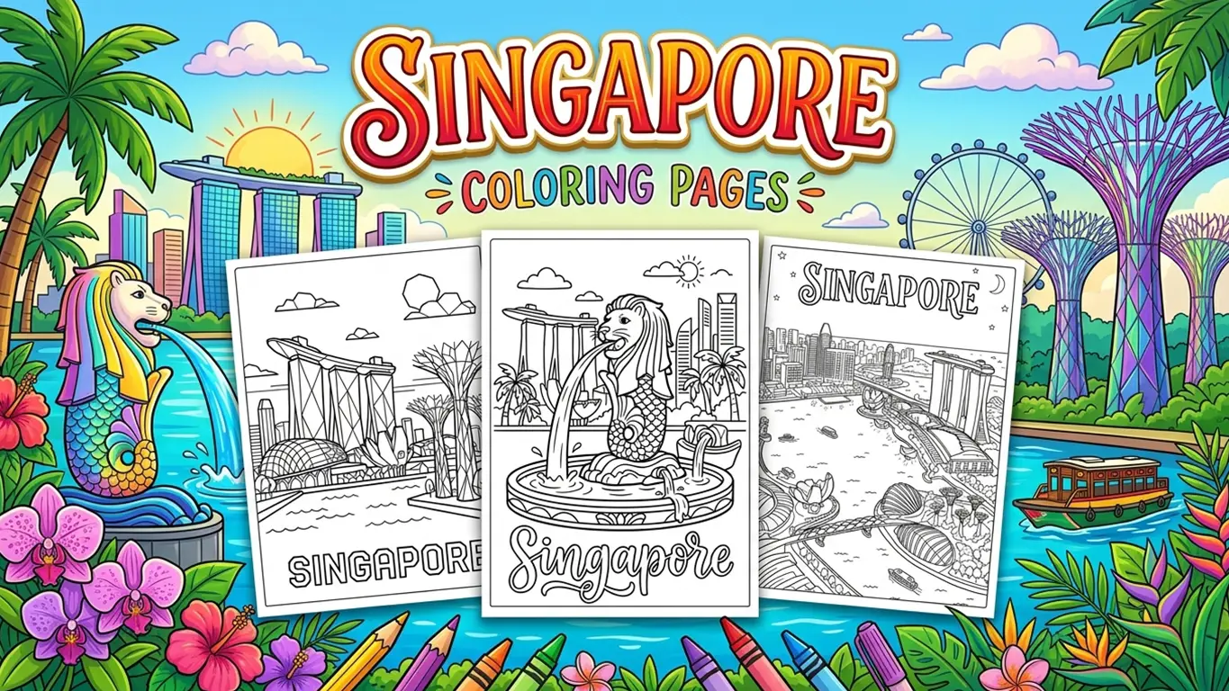 Singapore Coloring Pages
