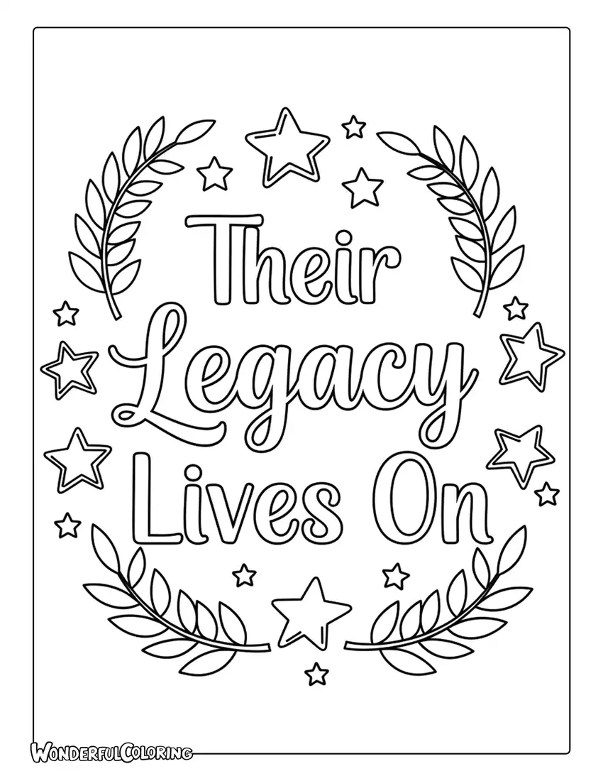 Their Legacy Lives on Laurel Doodle Coloring Page