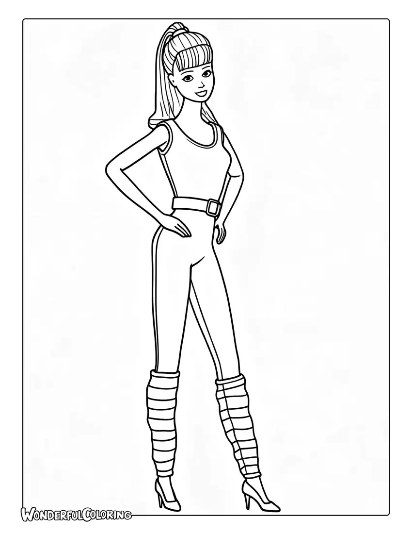 toy story barbie character coloring page