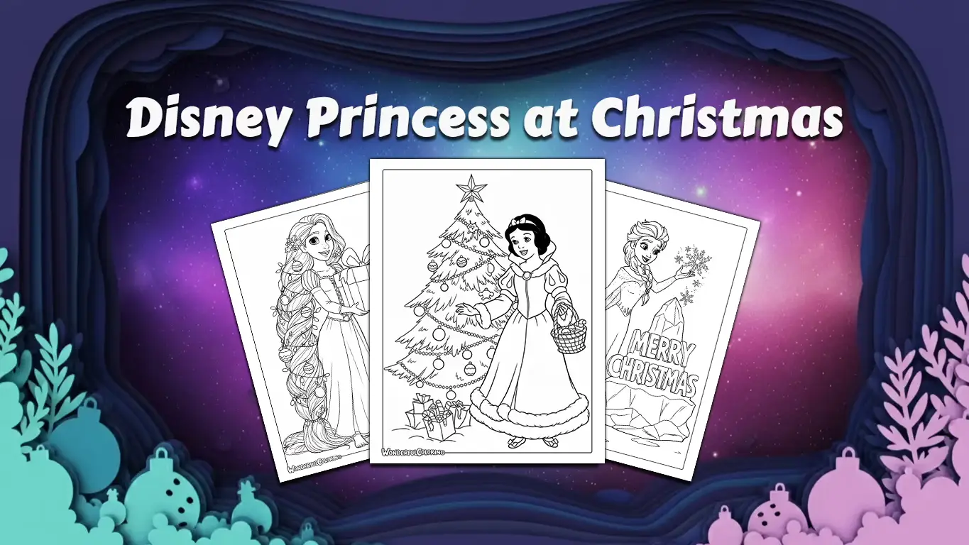 disney princess christmas coloring pages
