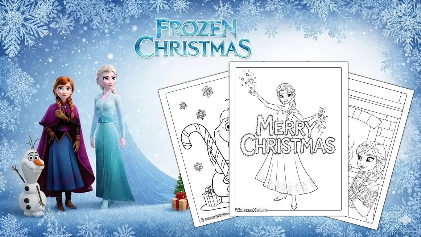 frozen christmas coloring pages