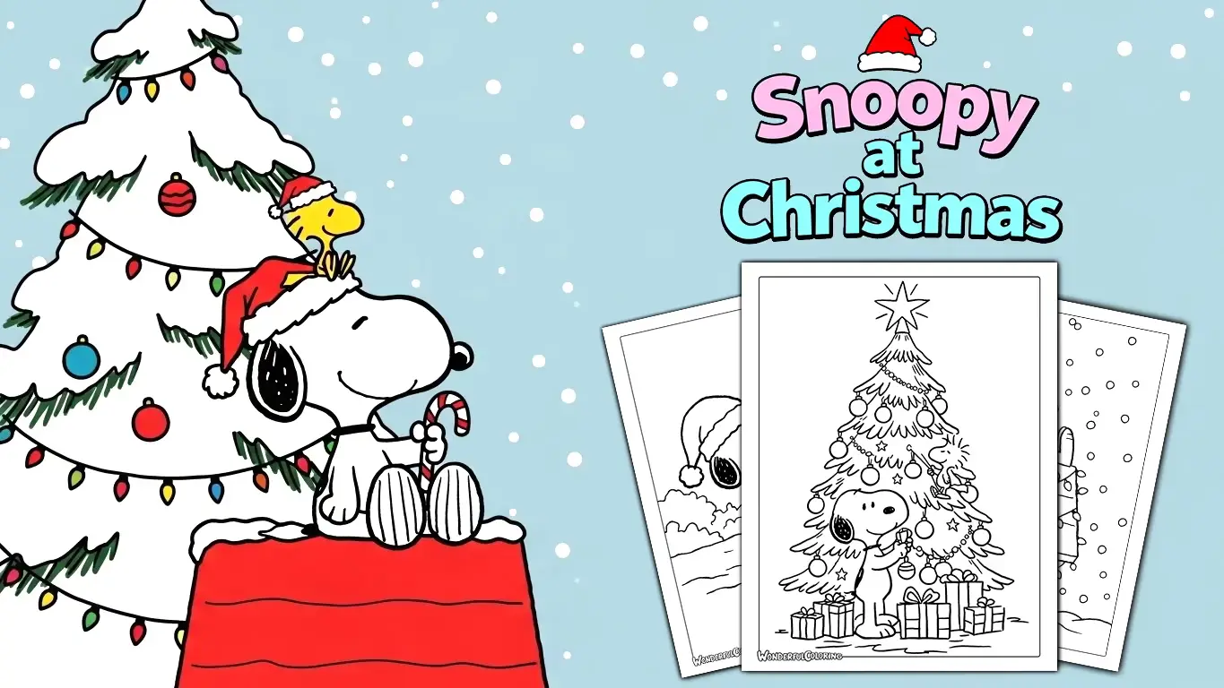 snoopy christmas coloring pages